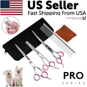 Pet Dog Grooming Scissors Stainless Straight Curved Thinning Shears Trimmer Kits Pet Dog Grooming Scissors Stainless Straight Curved Thinning Shears Trimmer Kits